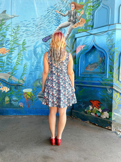 Coral Skater Dress Retrolicious
