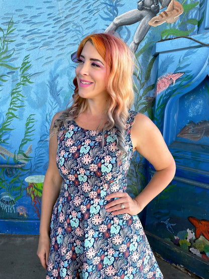 Coral Skater Dress Retrolicious