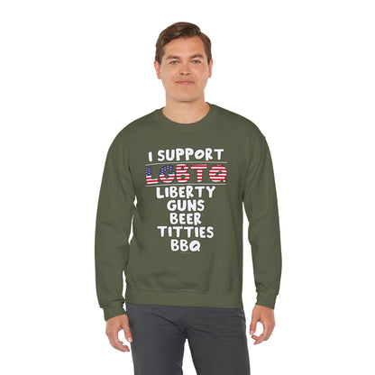 I Support LGBTQ Crewneck Sweatshirt The Devil's Pickle