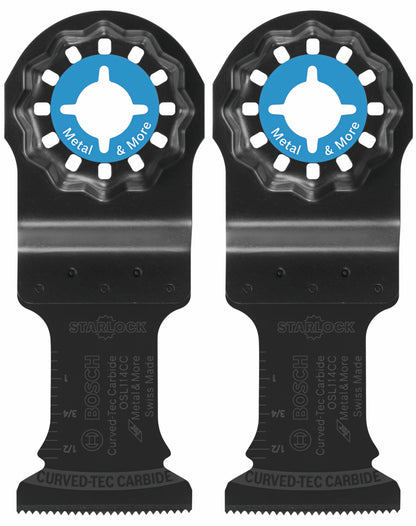 BOSCH OSL114CC-2 1-1/4 In. Starlock® Oscillating Multi-Tool Curved-Tec Carbide Extreme Plunge Blade 2 pk. VM Hardware