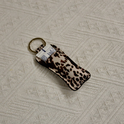 Chapstick Holder Keychain – Cow Print, Camo Pink Bow, Cowboy Toile, Barn Toile, croquette, duck, moon BashDesignsCo
