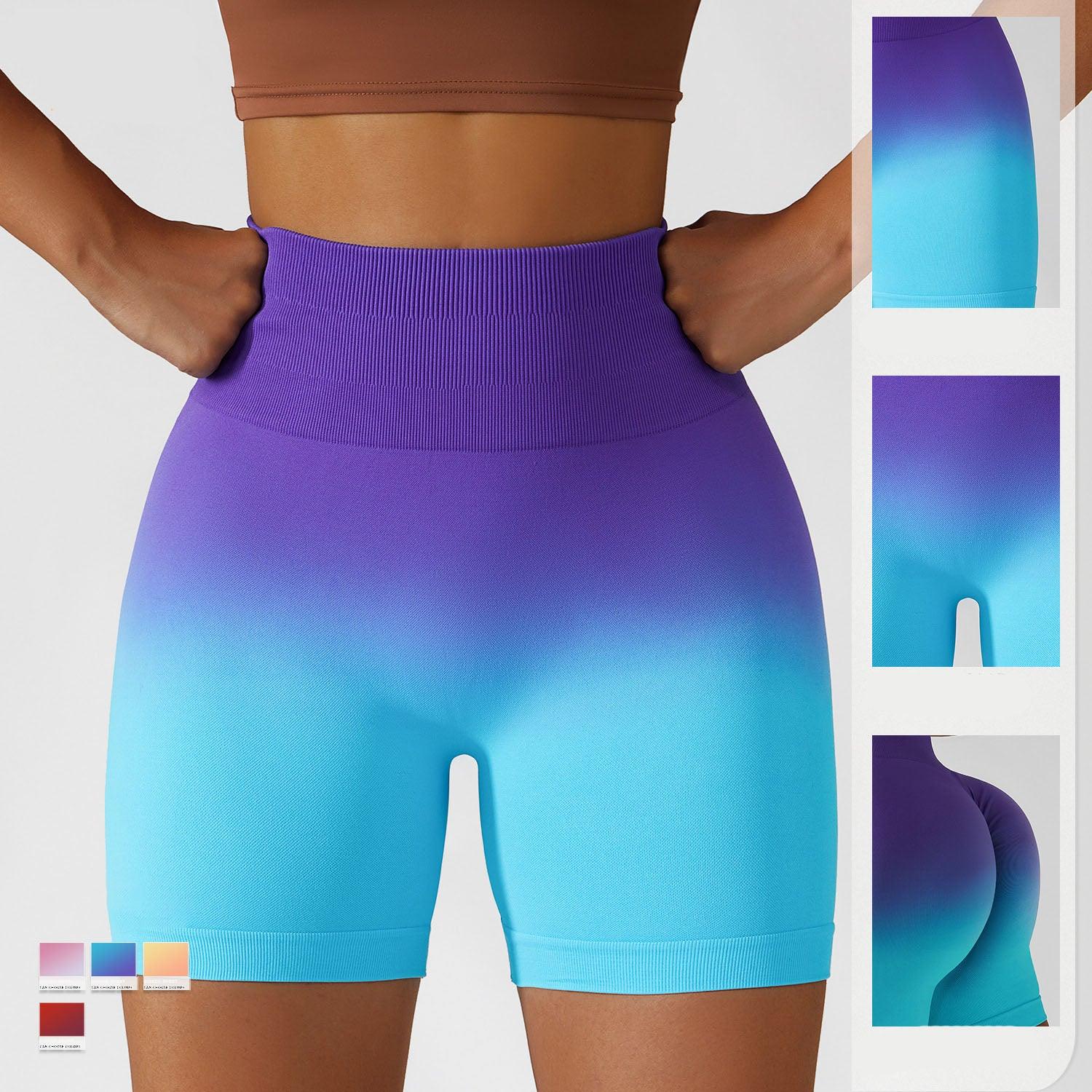 Gradient High-Waisted Yoga Shorts for Cowgirl Fitness | Seamless Activewear for Yoga, Running Country in My Heart