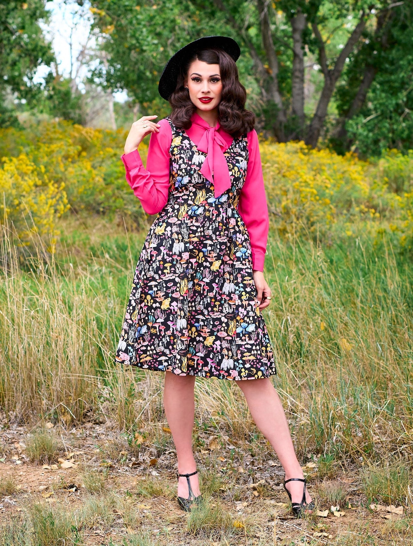 Helen Retro Blouse in Pink Retrolicious