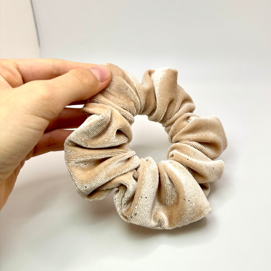 Mini Cream Sparkle Velvet Christmas Scrunchie Enchanted Scrunch