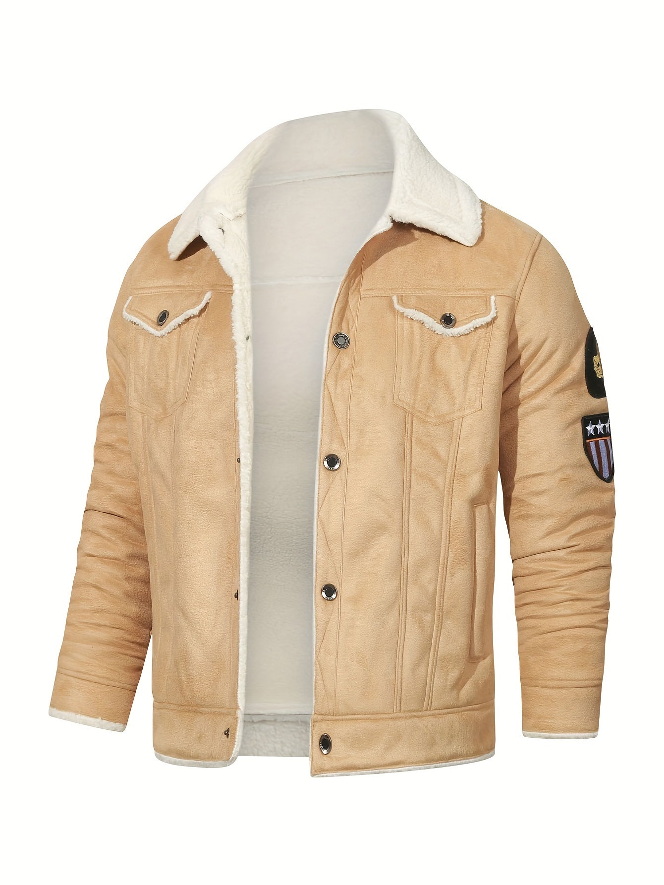 H01 Faux Fur Coat Composite Plush Thickened Warm Men's Jacket NovaCart
