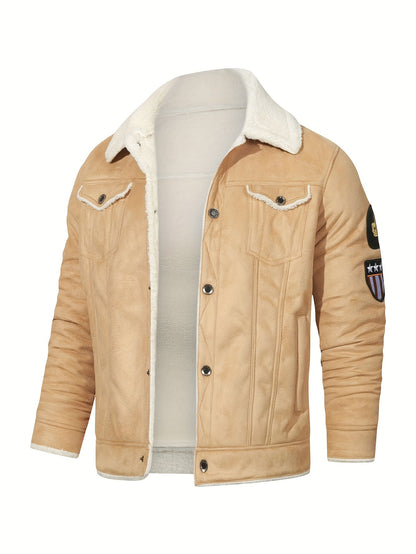 H01 Faux Fur Coat Composite Plush Thickened Warm Men's Jacket NovaCart