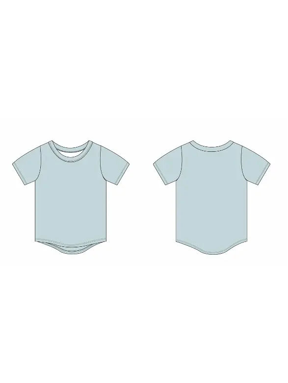 Everyday Tee - Dusty Blue Blush Lotus