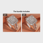 Large multi row white Synthetic Zirconia, fashionable, stylish, and atmospheric. Couples, lovers, gifts, wedding rings, Holiday Accessories, Couple Jewelry, Elegant Rings, Stylish Jewelry, Plated Rings, Highquality Finish, St NovaCart