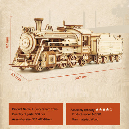 3DIY Hand Assembled Train Jeep Truck Children's Toy Boy Gift Wooden 3D Puzzle