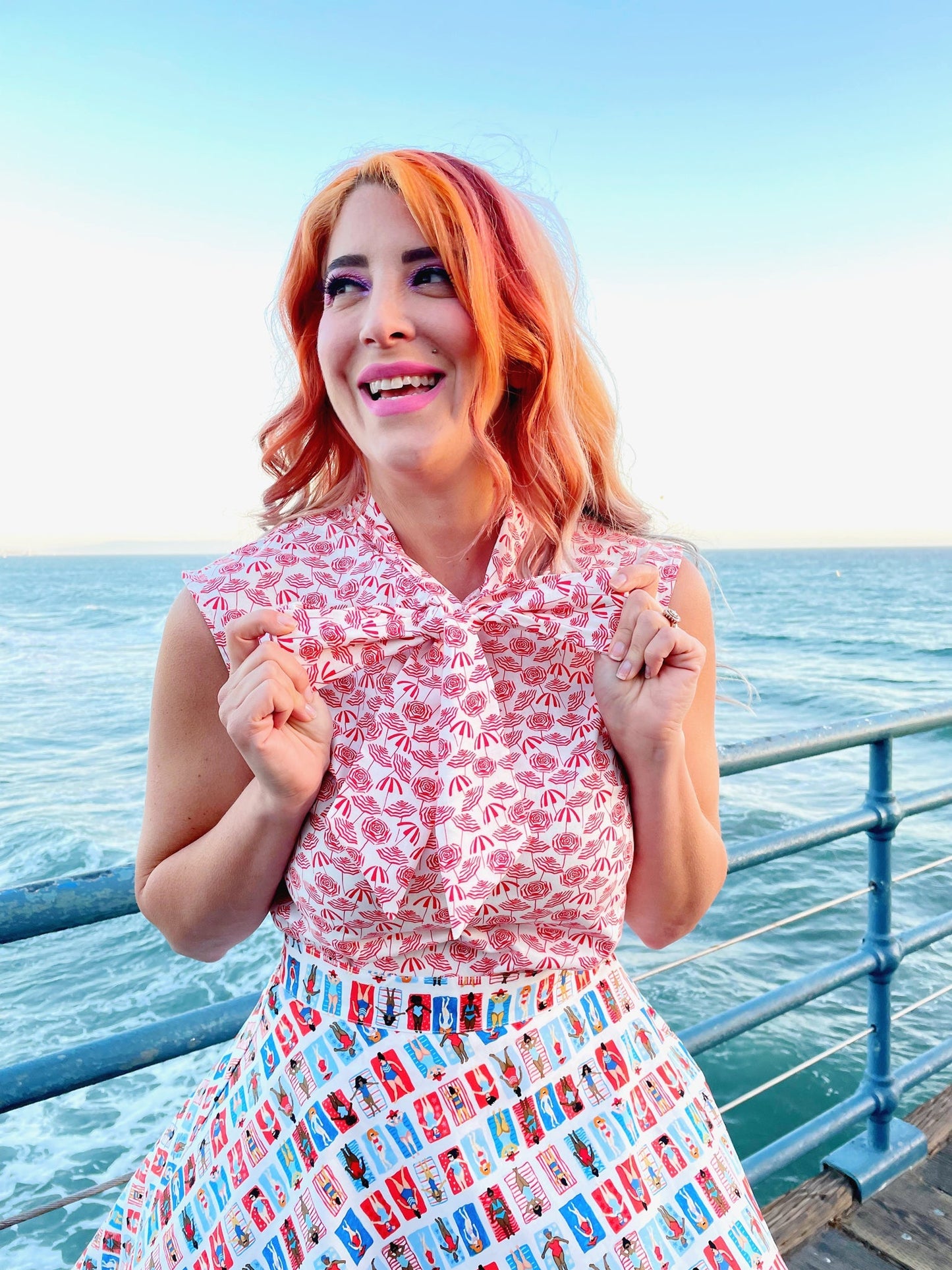 Umbrella Bow Top - Plus Sizes only Retrolicious