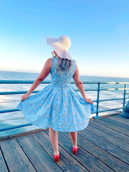 Elizabeth Dress in Windsurfer Retrolicious
