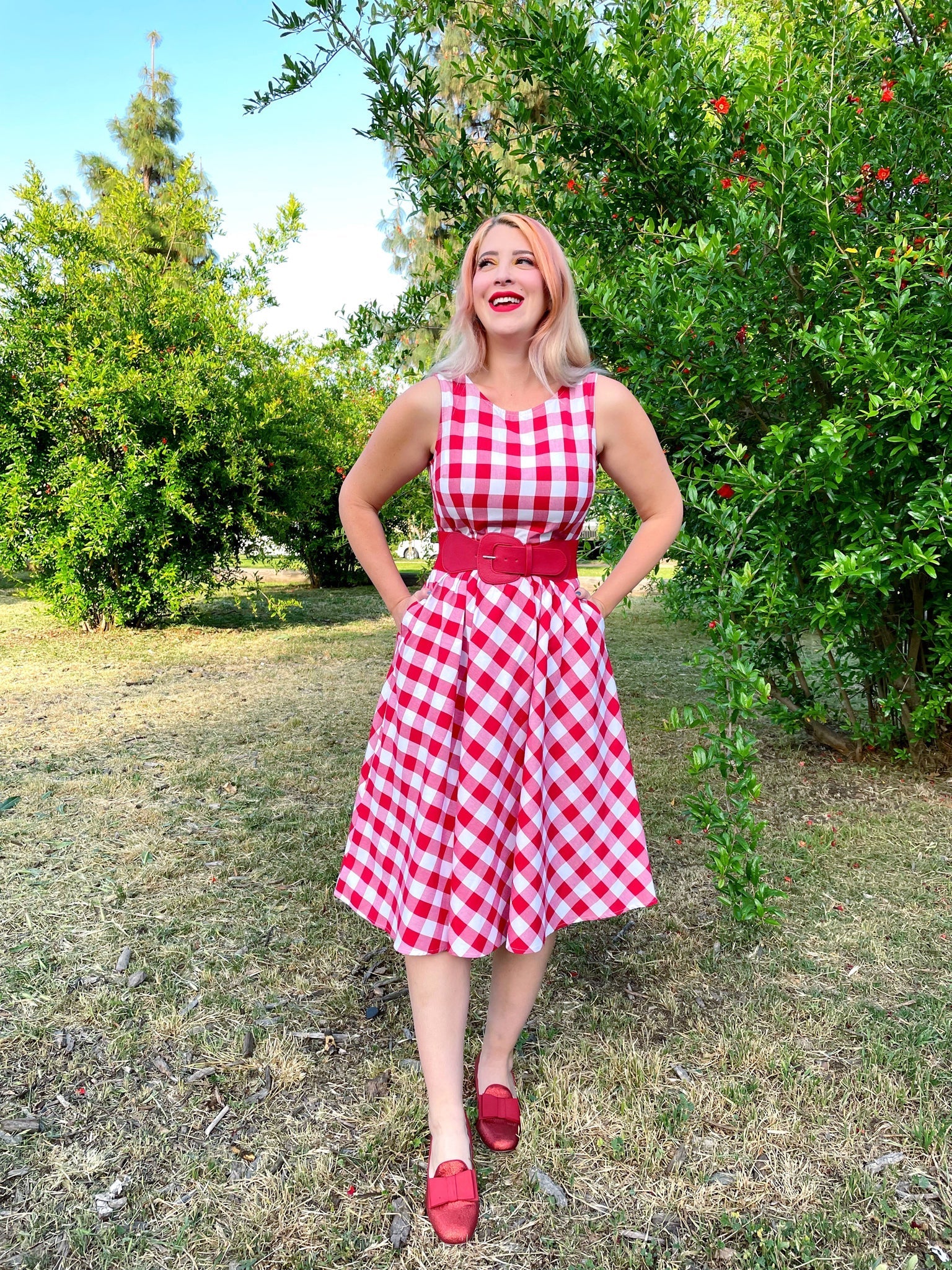Gingham Midi Dress Retrolicious