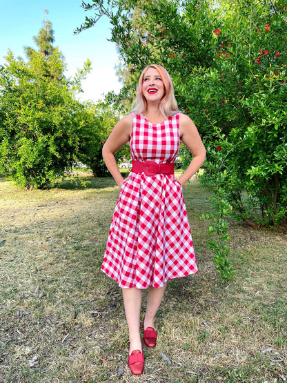 Gingham Midi Dress Retrolicious