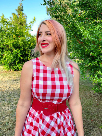 Gingham Midi Dress Retrolicious