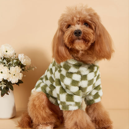 Winter Plaid Dog Sweater Warm Cat Hoodie For Cold Weather, Pet Apparel, For Small & Medium Dogs NovaCart