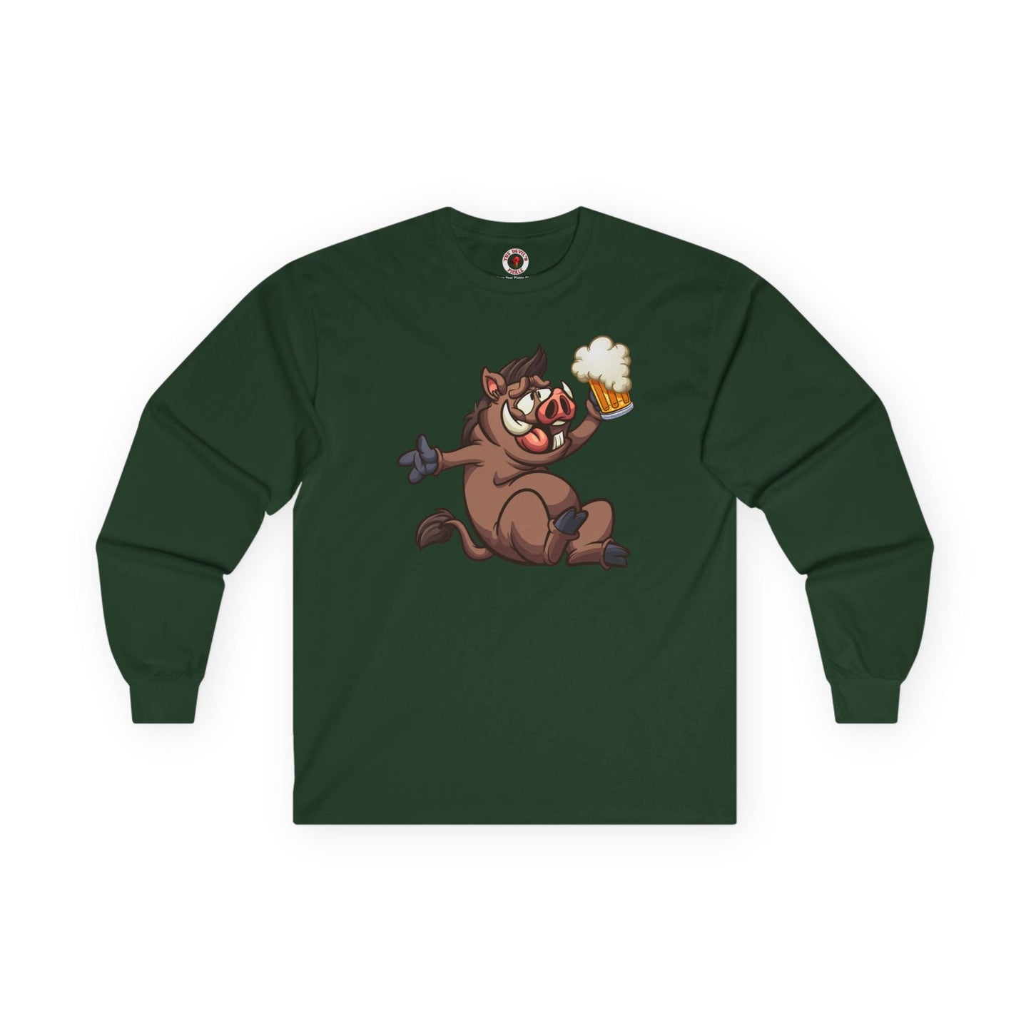 Beer Drinking Boar Long Sleeve Tee The Devil's Pickle