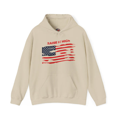 Raise It High American Flag Hooded Sweatshirt The Devil's Pickle