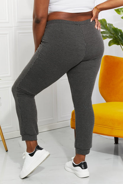 Blumin Apparel Full Size Easy Living Ribbed Joggers New Era Fashion LLc