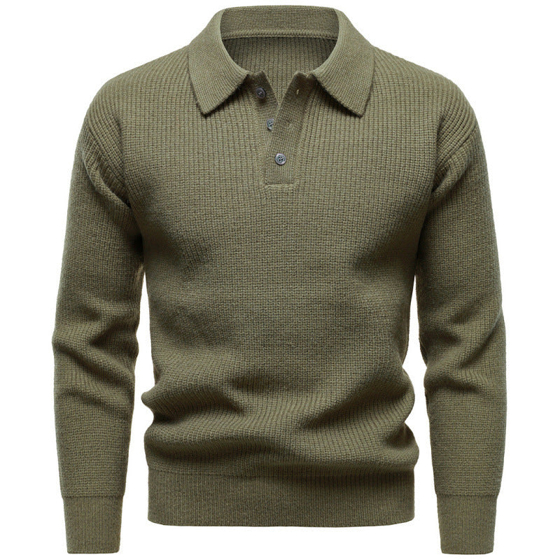 Men's British Fashion Polo Collar Sweater Grayceful LLC