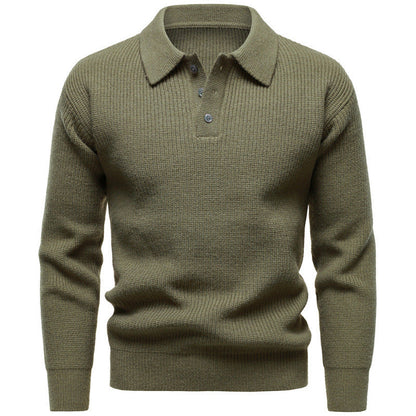 Men's British Fashion Polo Collar Sweater Grayceful LLC