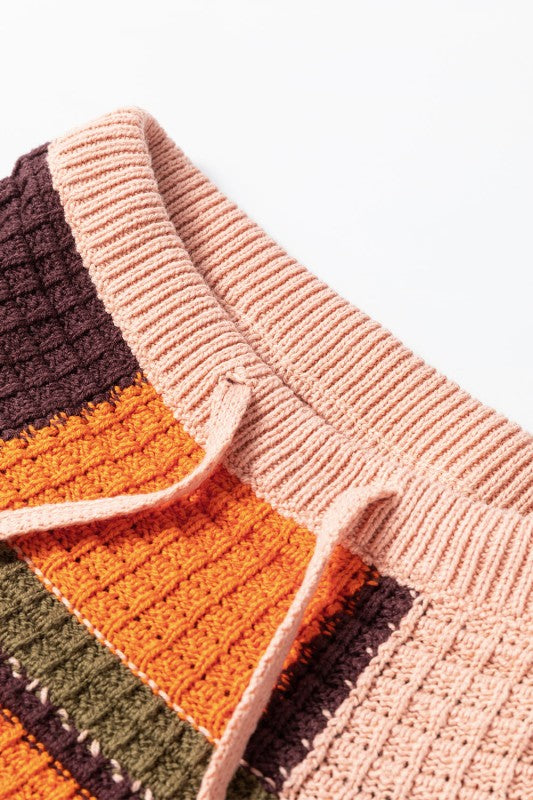Colorblock Waffle Knit Drawstring Mock Neck Sweate Shop Style & More | Fresh Looks, Everyday Deals & Free Shipping
