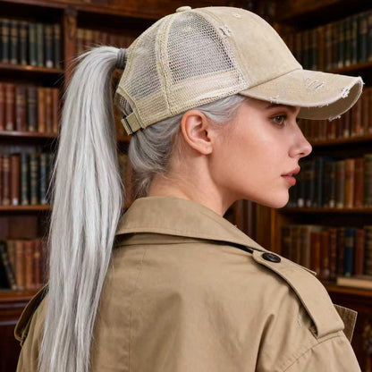 Distressed Washed Mesh Baseball Cap – Frayed Unisex Hat for Outdoor & Daily Wear FitiqueFit