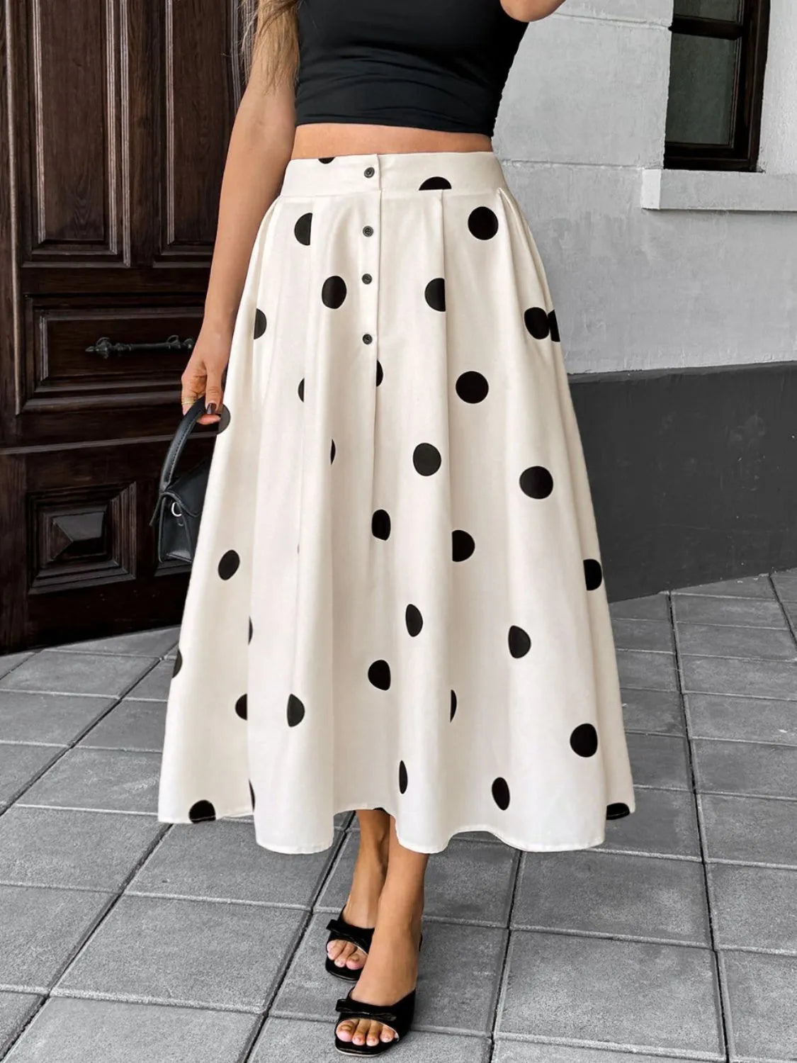 Polka Dot Skirt See size chart under “more details” The Fashion Celestial