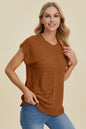 Double Take Full Size Cable-Knit Round Neck Cap Sleeve Sweater New Era Fashion LLc