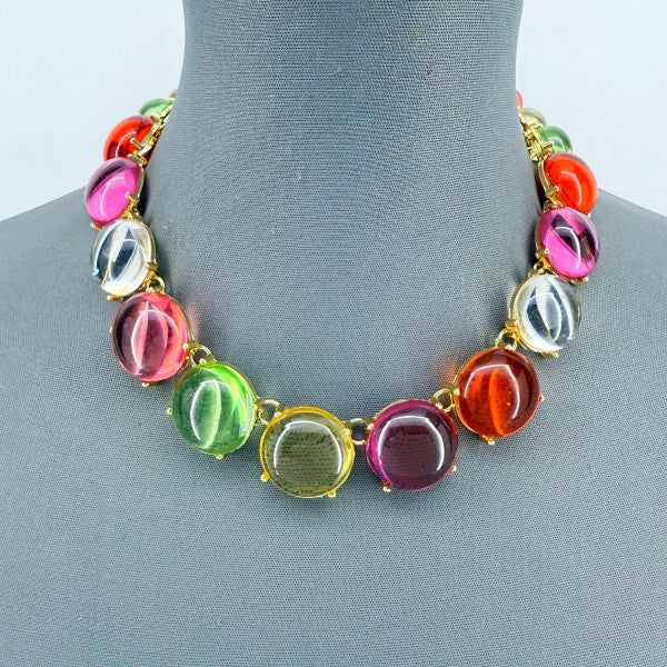 Multicolor or Clear Resin Round Necklace Shop Style & More | Fresh Looks, Everyday Deals & Free Shipping