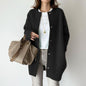 Women’s Wool-Like Oversized Coat — Solid Color, Long Sleeve Button-Up Trench FitiqueFit