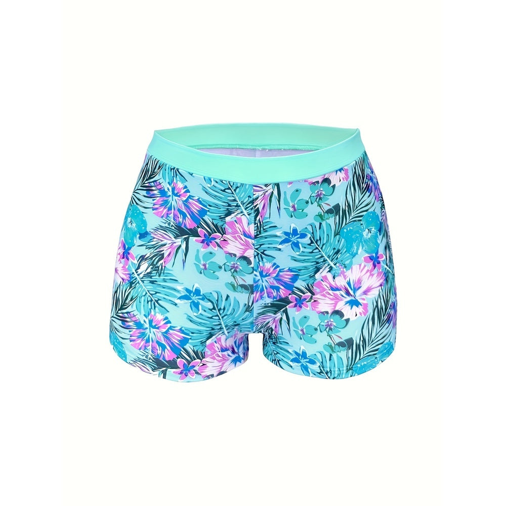 Printed High‑Waist Slimming Bikini Three‑Piece Set FitiqueFit