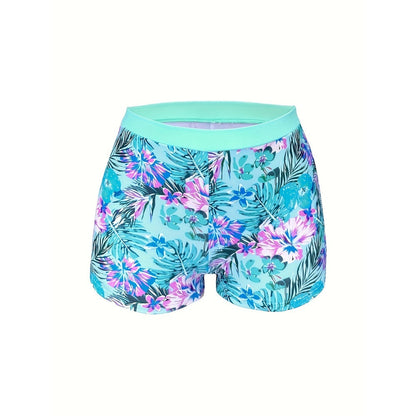 Printed High‑Waist Slimming Bikini Three‑Piece Set FitiqueFit