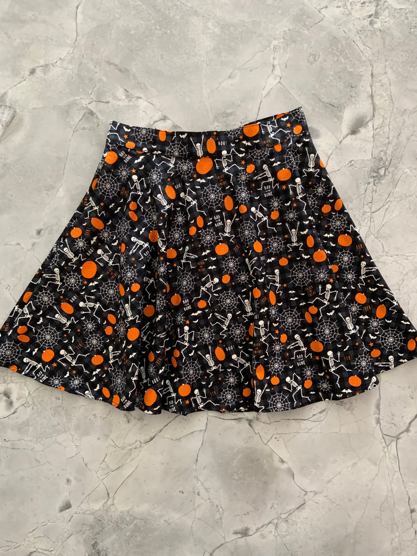 Glow in the Dark Dancing Bones Skater Skirt Retrolicious