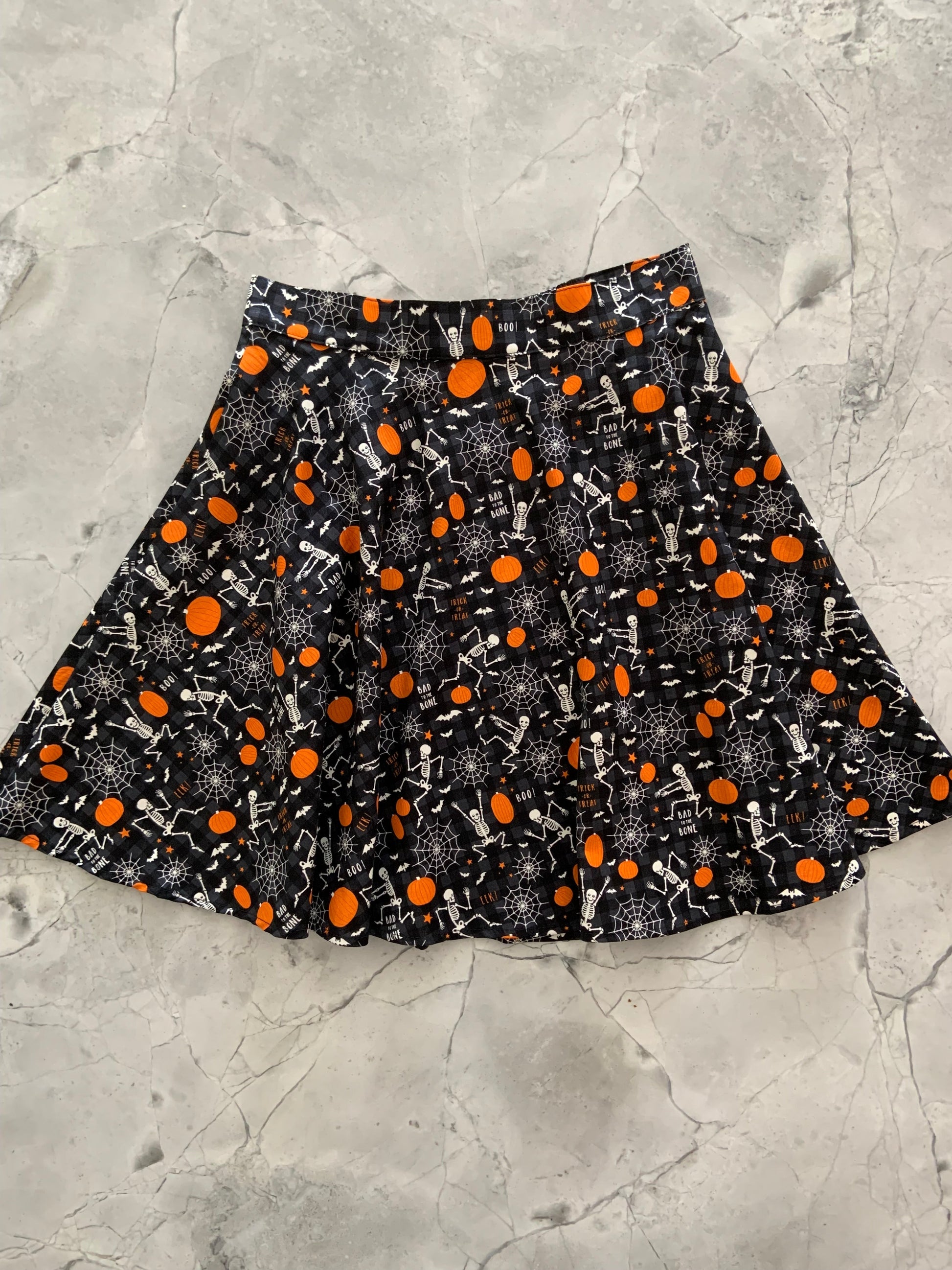 Glow in the Dark Dancing Bones Skater Skirt Retrolicious