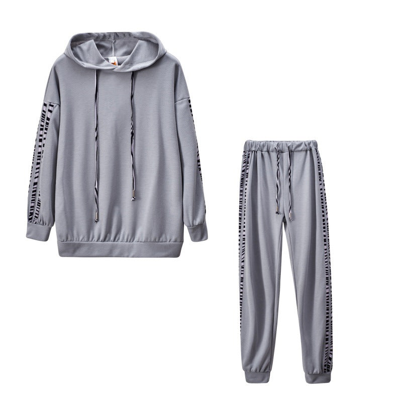 Solid Color Striped Casual Hoodie Two-piece Set See size chart under “more details” The Fashion Celestial