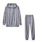 Solid Color Striped Casual Hoodie Two-piece Set See size chart under “more details” The Fashion Celestial