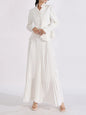 Button Up Long Sleeve Top and Pleated Skirt Set See size chart under “more details” The Fashion Celestial