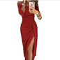 Bodycon Off Shoulder Party Dinner sequin Dress Elegant Long-sleeved Grayceful LLC