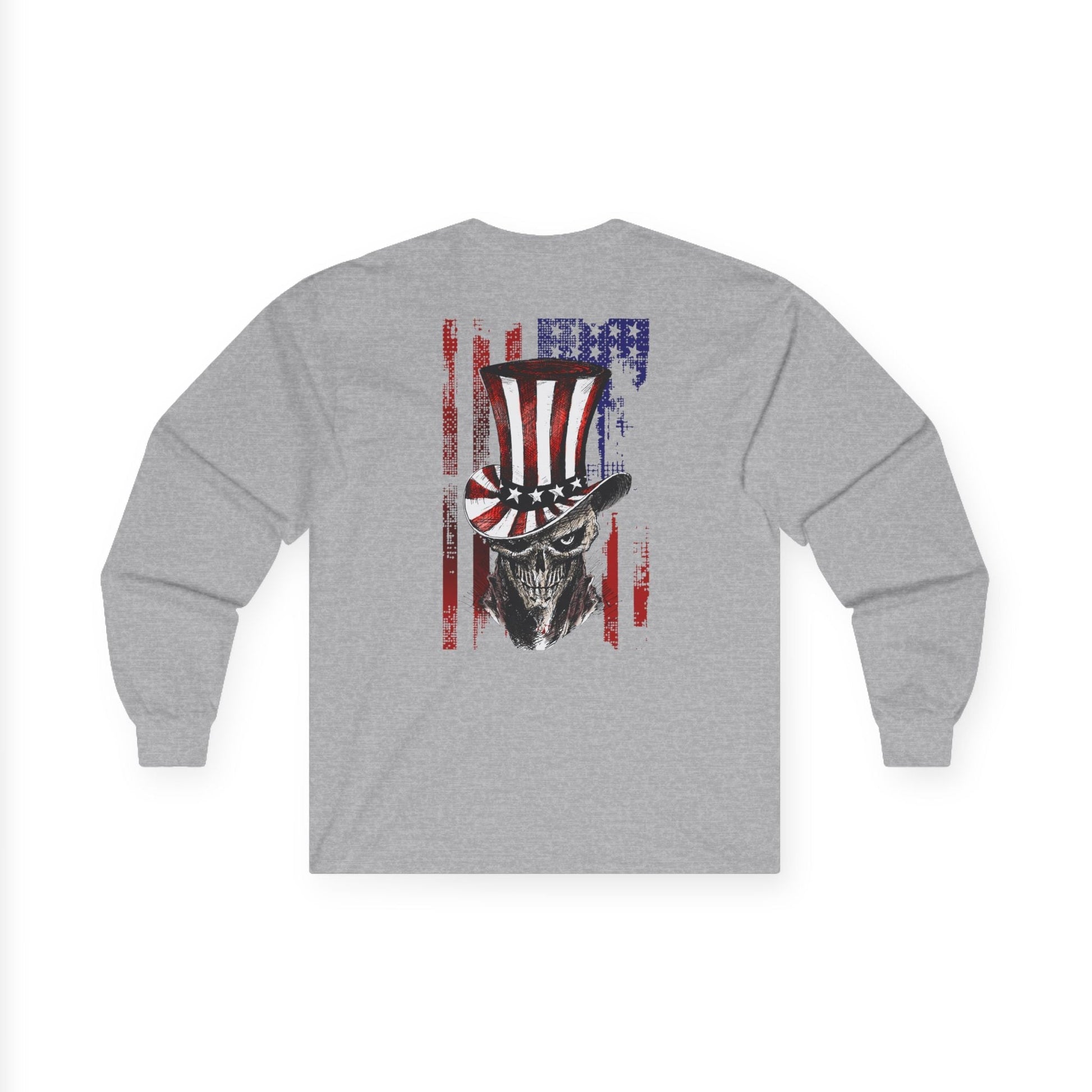 Patriotic Skull Long Sleeve Tee The Devil's Pickle