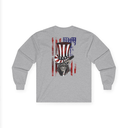 Patriotic Skull Long Sleeve Tee The Devil's Pickle
