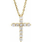 14K Yellow 1/4 CTW Lab-Grown Diamond Cross 16-18" Necklace Ethereal Legacy Boutiques