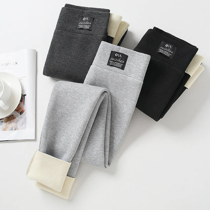 Women’s Lambswool Fleece-Lined High-Waist Winter Leggings FitiqueFit