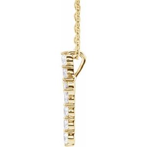 14K Yellow 1/4 CTW Lab-Grown Diamond Cross 16-18" Necklace Ethereal Legacy Boutiques