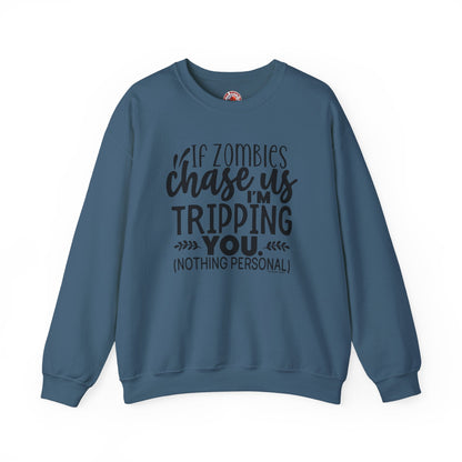 If Zombies Chase Us Crewneck Sweatshirt The Devil's Pickle