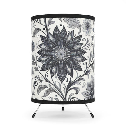 Elegant Floral Tripod Lamp, Home Decor, Accent Lighting, Modern Design, Bedroom Lighting, Living Room Decor, Unique Gift Grayceful LLC