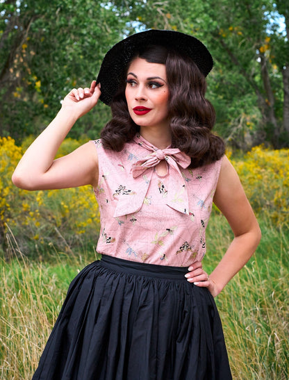 Peggy Swing Skirt in Black Retrolicious