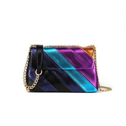 European And American Hot Selling Metal Splicing PU Ladies See size chart under “more details” The Fashion Celestial
