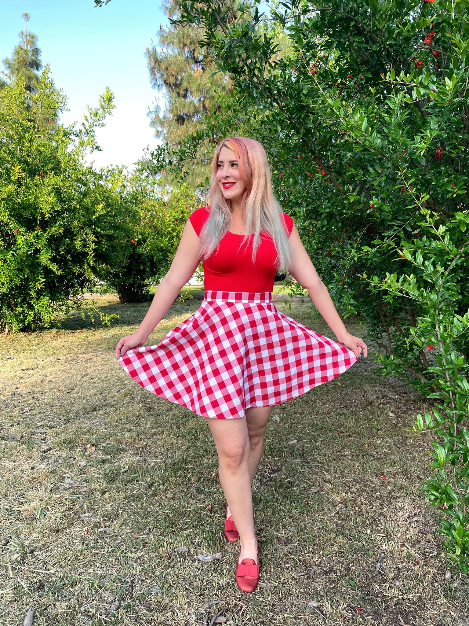 Retro Boat Neck Top in Red Retrolicious
