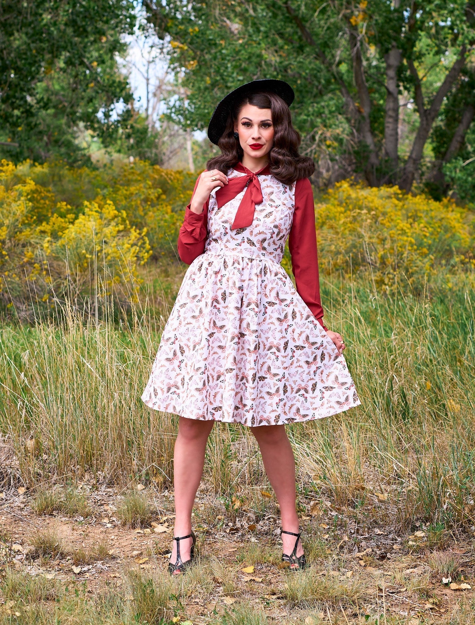 Helen Retro Blouse in Cognac - 3X only Retrolicious