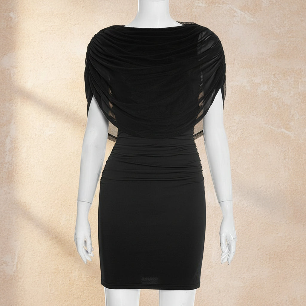 Women's Sleeveless Bodycon Midi Dress with Mesh Paneling – High Waist FitiqueFit